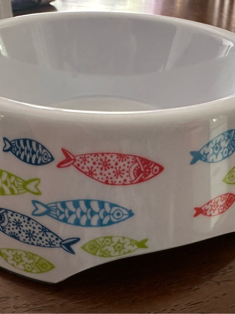 Cat & Fish Ceramic Pet Bowl Set - Pink and White - Picture 2 of 7